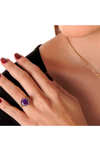 Atelier LEO Handmade Jewellery Mistik Işıltı Mor Bakır El Yapımı Zirkon Taşlı...