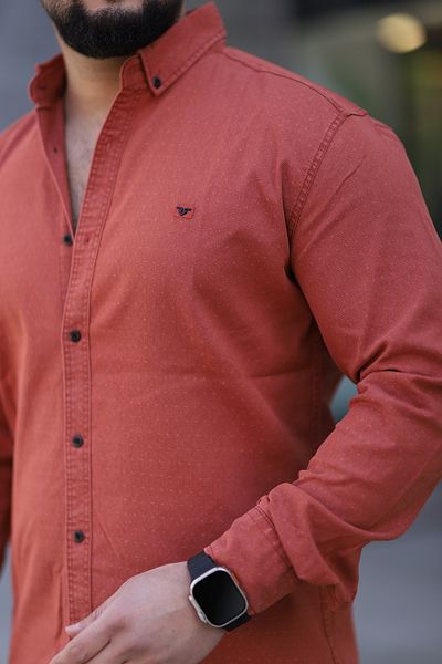 Klothy Men's Long Sleeve Gabardine Denim Shirt 2428
