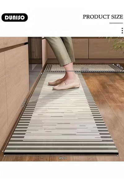 Generic Duniso Two-piece Kitchen Mat Carpet Set Non-slip Quick-drying Diatom Mud Floor Mat