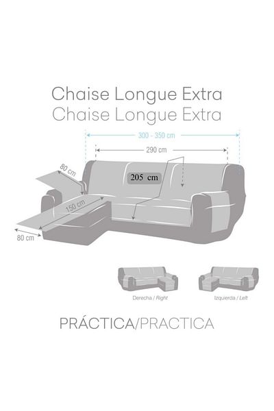 EYSA CONFECTIONES Waterproof right corner cover Extra 290cm, Oslo Protect, C/6 grey