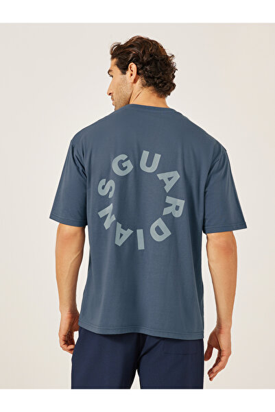 Styli تي شيرت كبير الحجم بأكمام قصيرة وطباعة نص الخط