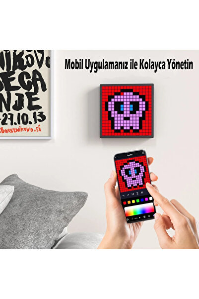 Trendfone Akıllı Piksel 16x16 Led Ekranlı Mobil Uygulama Kontrollü Akıllı Piksel Resim Çerçevesi