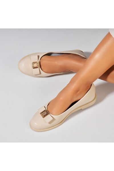 Joana Women's Ballet Flats Beige Lisha Ecological Leather