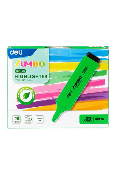 Deli Highlighter GREEN EU366-GN