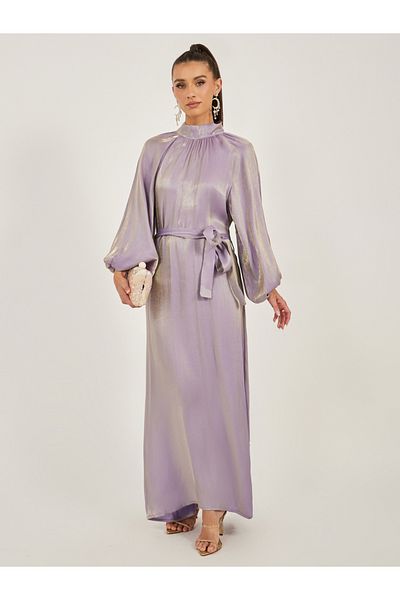 Styli Balloon Sleeve High Neck A-Line Jalabyia