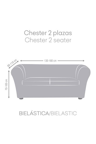 EYSA CONFECTIONES 2-seater Chesterfield sofa cover, Premium ROC, dark grey C/16