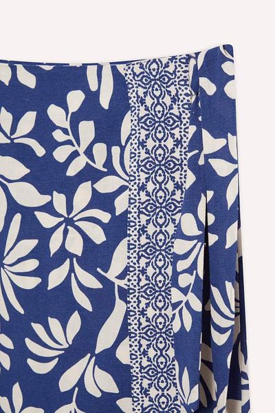 DeFacto Fusta midi din amestec de in cu model New Season