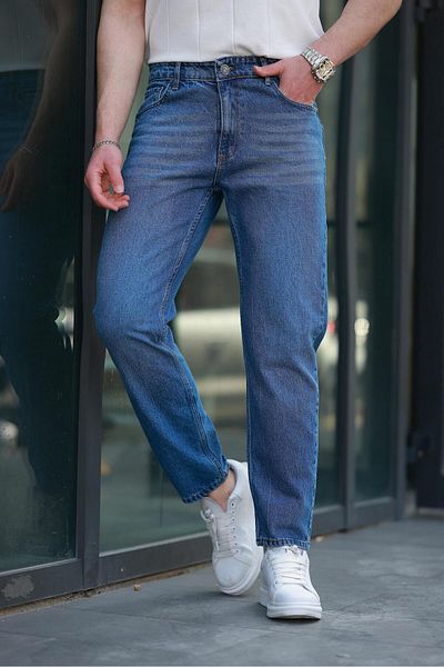 Madmext Navy Blue Men's Jean Pants E7419
