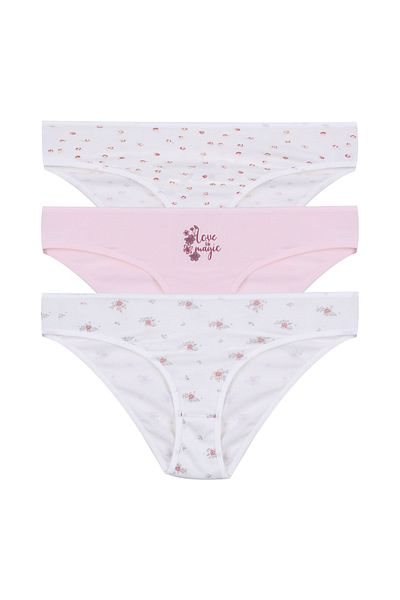 koza iç giyim Women's 3-Piece Cotton Basic Panties