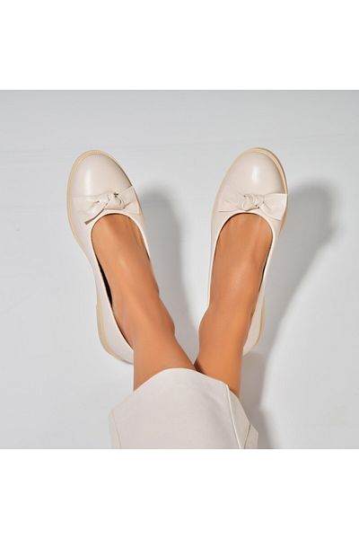 Joana Women's Ballet Flats Beige Eco-Leather Avien