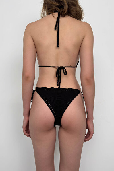 Black Fashion Örgü Siyah Bikini