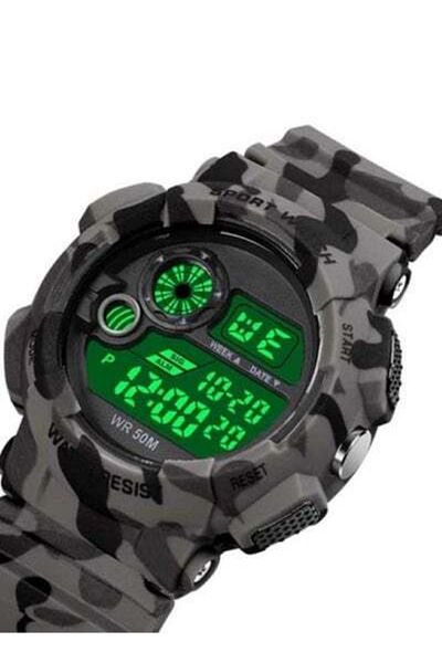 HALAMODO Men's 1718 Army Shock Fitness Back light Speed Monitor Digital Watch
