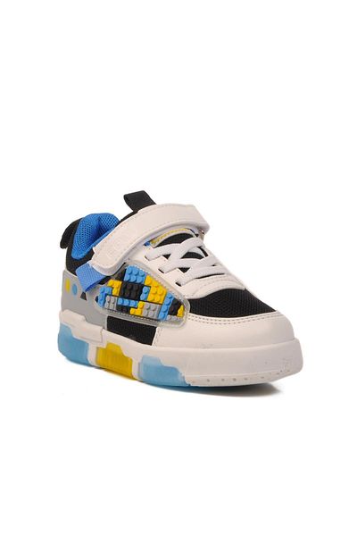 WALKWAY Black White Velcro Unisex Kids Sneakers Legos P