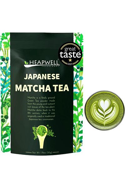 Matcha Heapwell Superfoods Japanese Green Tea Powder, 50g | Single Pack