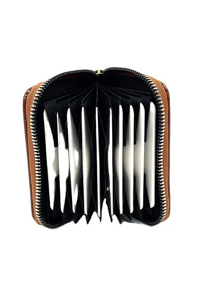 Womancraft Crocodile Leather Zippered Accordion Card Holder