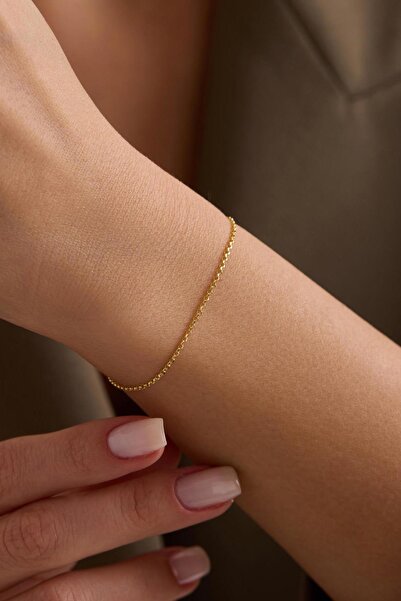 Bayar Gold 14 Ayar Altın Zarif Doç Bileklik