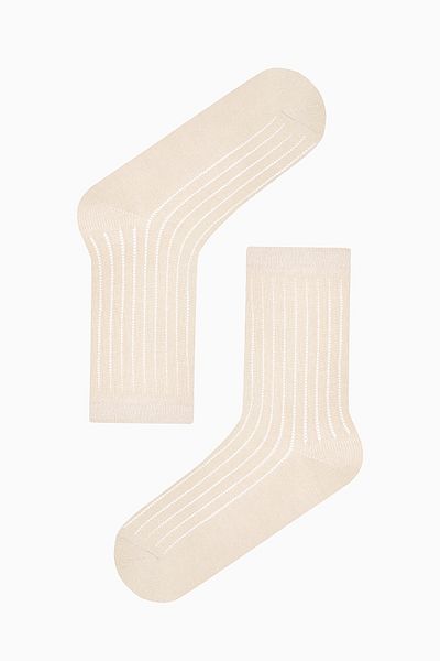 Penti Vertikale Colosio Beige Weiß 2 Socken Socken