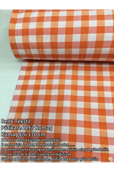 Renk Tekstil Zefir Metrelik Pötikare Kumaş