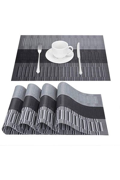 COOYA Placemats Set of 4, Heat Resistant Woven Vinyl, Washable PVC, Non-Slip Premium Plastic, Easy Clean