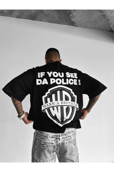 Keywest Μπλουζάκι Unisex Warn a Brother με στάμπα Oversize 100% βαμβάκι