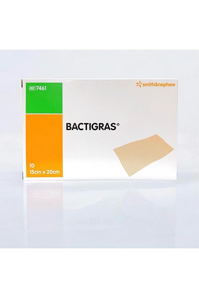 SMİTH & NEPHEW Bactıgras Paraffin Antiseptic Tulle Wound Care Cover 15X20 cm 5 Pieces Ref: 7461 2027