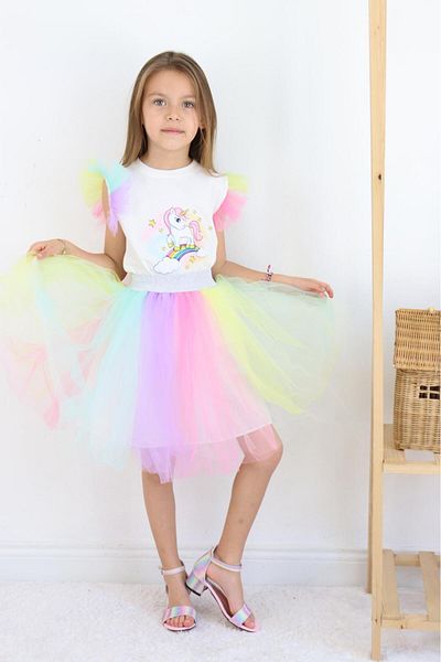 falcomini Girl Printed Tulle 2-Piece Set 2/6 Years Old