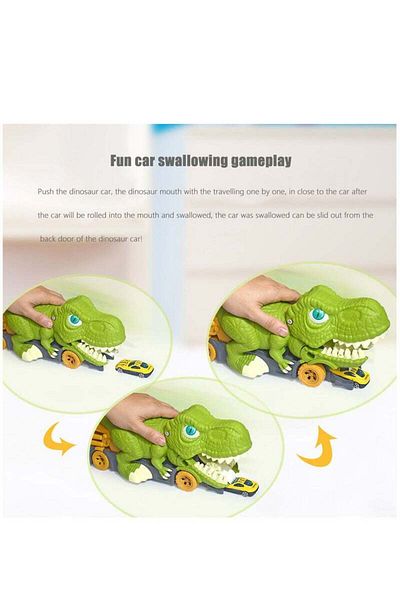 COOYA Dinosaur Transport Truck, Alloy Small Car Model Set,Toddler Toys for 3+ Year Old Boys and Girls