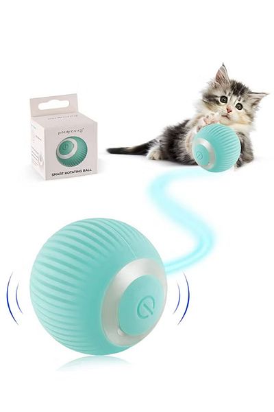 COOYA Interactive Cat Toy Ball, USB Rechargeable Smart Ball, Cat Toy with Light and Automatic Spin