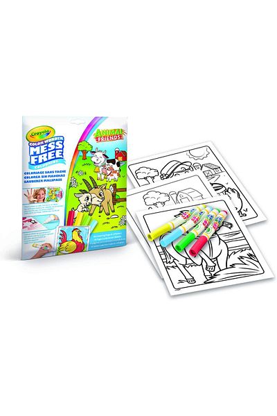 Crayola Color Wonder Coloring Pad & Markers -Animal Friends, foldelope, 4 markers