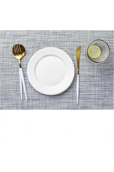 COOYA Placemats Set of 4 Vinyl/Plastic Woven Washable Placemat Heavy-Duty Wipeable Dining Table Mats