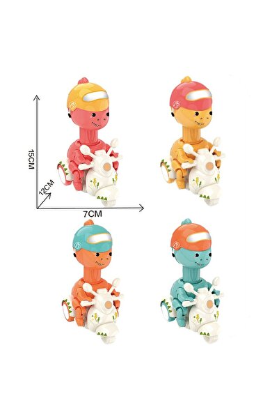 STEM قطعة واحدة من فارس الديناصور اللطيف - حركة المشي بالضغط على الرأس - ألوا...