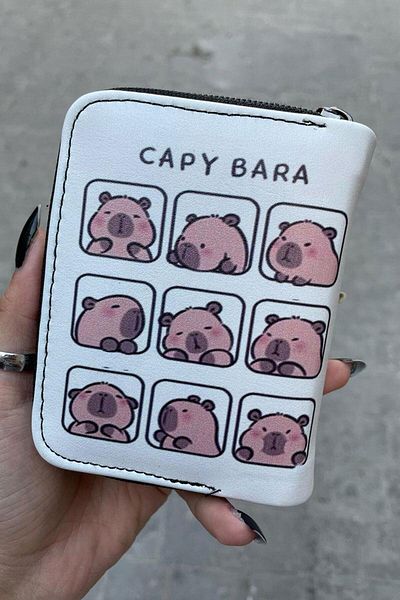 Köstebek Capy Bara Cute Faces Short Wallet