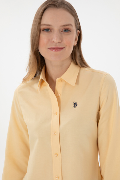 U.S. Polo Assn. Kadın Bej Uzun Kollu Basic Gömlek 50307726-VR011