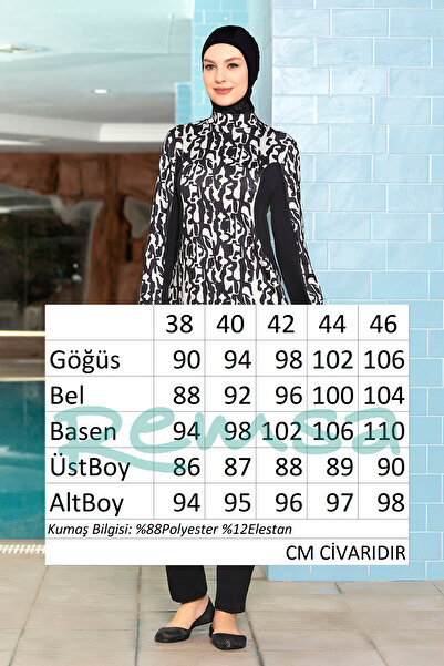 REMSA Likralı Tam Kapalı Tesettür Mayo 1265-176 Siyah