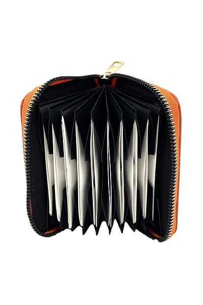 Womancraft Crocodile Leather Zippered Accordion Card Holder