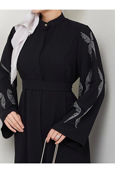 EFSUN MODA Black Stone Abaya - Women's Ferace Dress