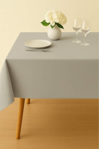 Luvora Home Luna Series Velvet Textured Table Cloth - Light Gray