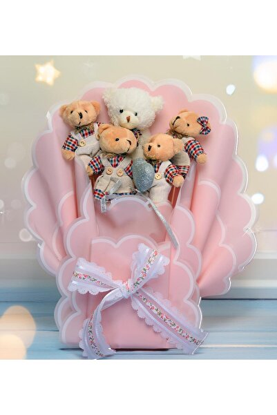 Solemia Sevgiliye; Led Peri Işıklı Premium Giysili Yumoş Peluş Ayıcık Buketi