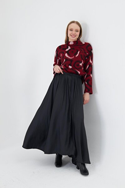 TIFFANY&TOMATO Beli Lastikli Kraşlı Uzun Saten Etek