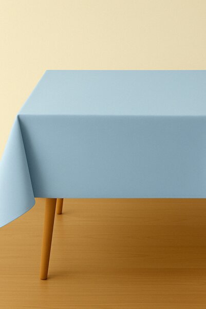 Luvora Home Luna Serisi Kadife Dokulu Masa Örtüsü - Bebe Mavisi