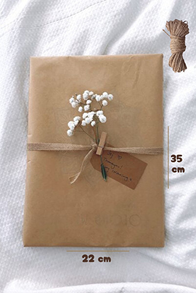 Dekals 25'li 22x35 Hazır Kraft Hediye Kutusu (İp Hediyedir) Kalın Otantik Hed...
