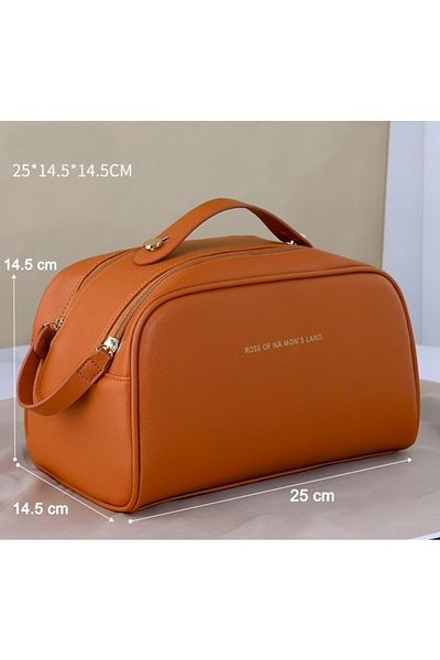 Flippy Geanta cosmetice pentru femei Flippy, material poliuretan, 25 x 14.5 x 14.5 cm, Impermeabila, Maro
