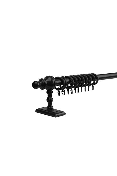 di'mora by ağbaht züc. Umeraș pentru perdea rustic din lemn fără șine negru - 100 Cm