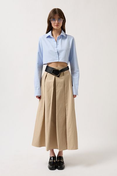 Black Fashion Cămașă albastră crop de bază