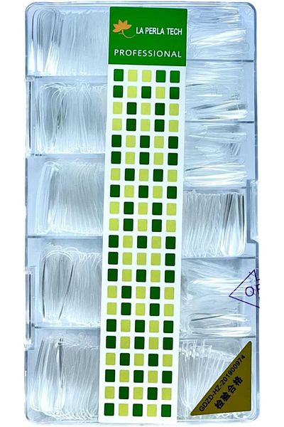 LA PERLA TECH Professional Nails Tips Clear Acrylic Nails Full Coverage Coffin Artificial Nail 10 Sizes 500pcs