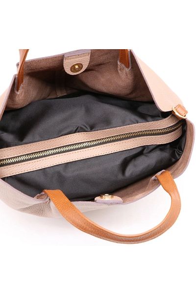 ToteBag Geantă tote Milano din piele naturală moale, verde fistic