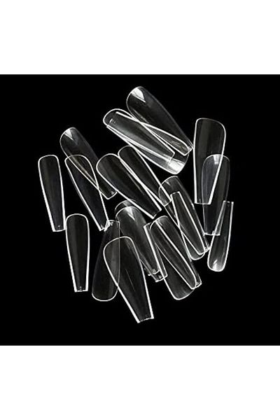 LA PERLA TECH Professional Nails Tips Clear Acrylic Nails Full Coverage Coffin Artificial Nail 10 Sizes 500pcs