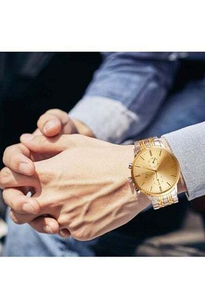 HALAMODO Analog Simple Fashion Men's Watch Stainless Steel Strap