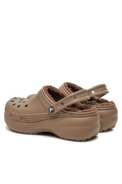 Crocs crocs women's flip-flops 207938 CLASSIC PLATFORM LINED CLOG W brown