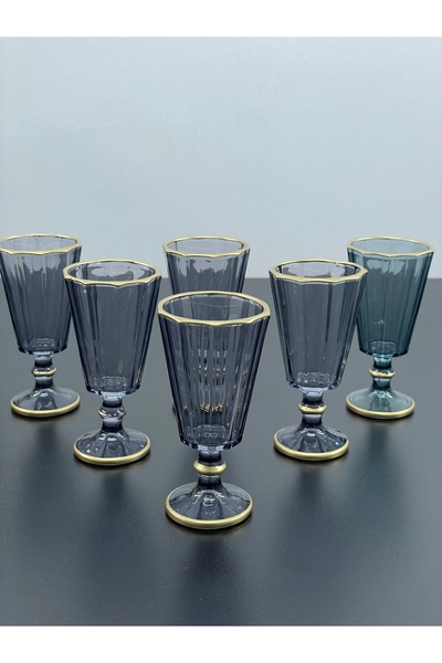 YzHome Set of 6 Glass Flutes Colored Coffee Side Glasses Water Glass 75ml